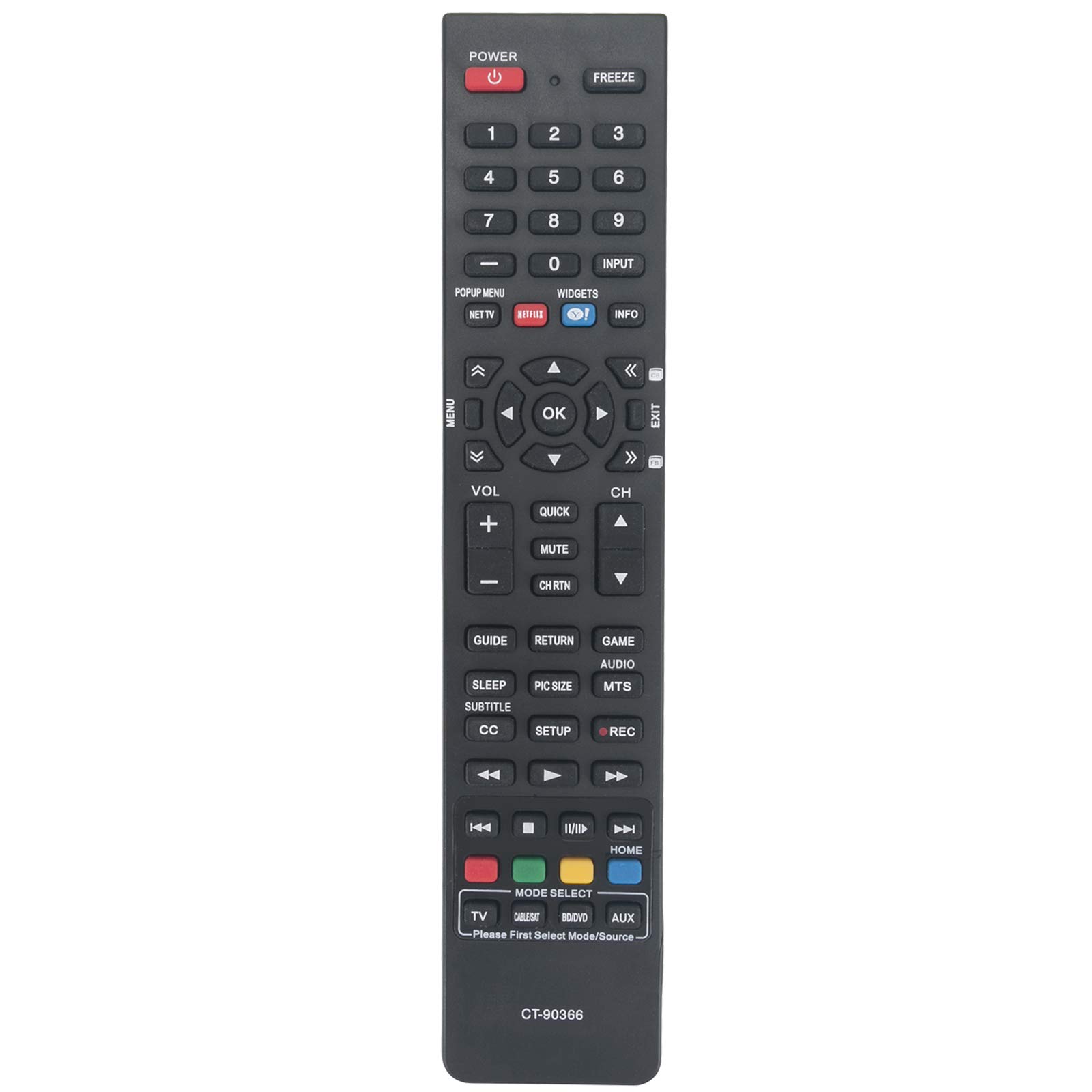 VINABTY CT-90366 sub CT-90367 Replacement Remote Fit for Toshiba TV 24SL415U 32SL415U 40S51U 32SL415UM 24SL415UM