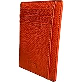 BANDI Slim Wallet, Minimalist Front Pocket RFID Blocking Wallet Credit Card Holder for Men & Women - Coral