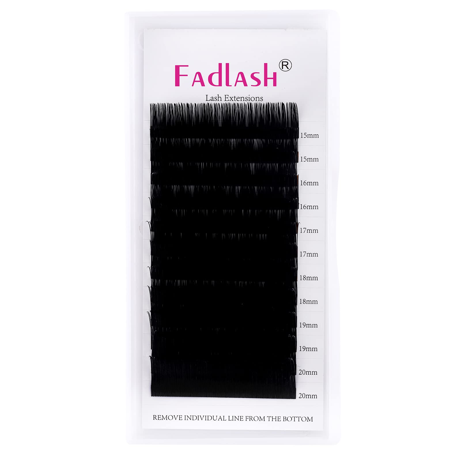 Eyelash Extensions 0.07mm D Curl Mix 15-20mm FADLASH Classic Lash Extensions 1:1 Individual Classic Eyelashes Black Matte Single Lashes Extension Professional
