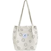 JARKJARD Corduroy Tote Bag Aesthetic Cute Tote Bags Large School Shoulder Bags for TeenGirls Trendy Stuff