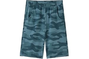 ACESTAR Boys Camouflage Athletic Shorts - Quick Dry Active Youth Printed Camo Core Mesh Sport Shorts with Pockets