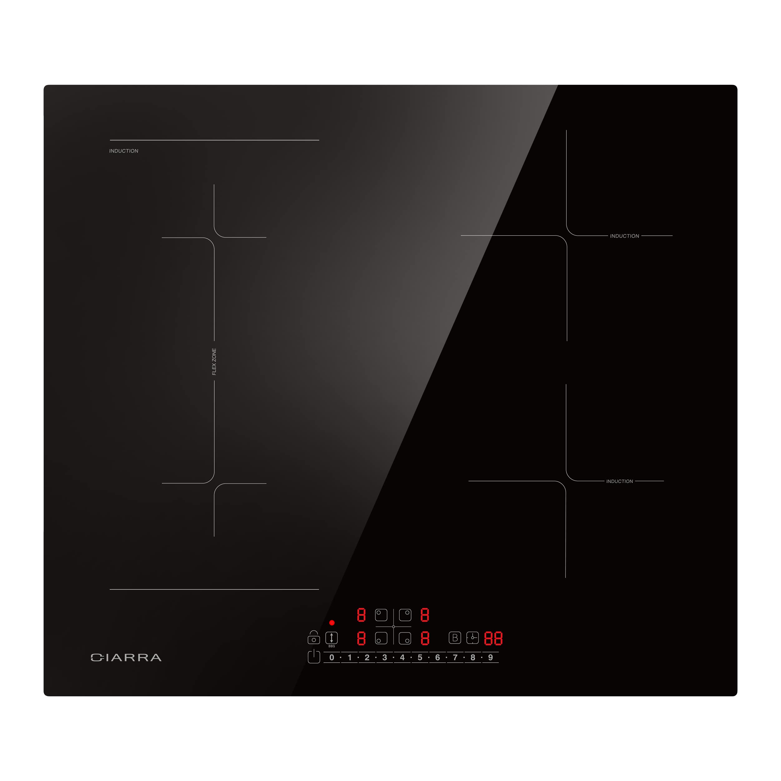 CIARRA-CBBIH4BF-Placa-de-Induccion-4-Fuegos-Integrada-7200W-con-Funcion-Flex-Funcion-Boost-Encimera-Induccion-Control