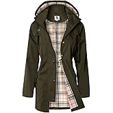 SaphiRose Women's Long Hooded Rain Jacket Outdoor Raincoat Windbreaker