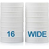 AOZITA Wide Mouth Mason Jar Lids [16 Pack] for Ball, Kerr and More - White Plastic Storage Caps for Mason/Canning Jars - Leak
