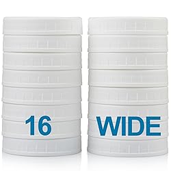 AOZITA Wide Mouth Mason Jar Lids [16 Pack] for