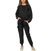 Imily Bela Kids Girls Sweatsuit Lounge sets Crewneck Sweatshirt Casual Drawstring Sweatpants with Pocket