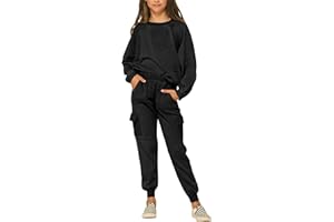 Imily Bela Kids Girls Sweatsuit Lounge sets Crewneck Sweatshirt Casual Drawstring Sweatpants with Pocket
