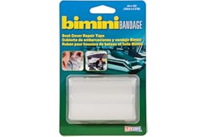 Life Safe Bimini Bandage Waterproof Repair Tape, RV and Marine, Repairs Rips, Tears & Punctures to Sails, Fabrics & Bimini Covers, Transparent, 3 inch X 15 ft, RE3868