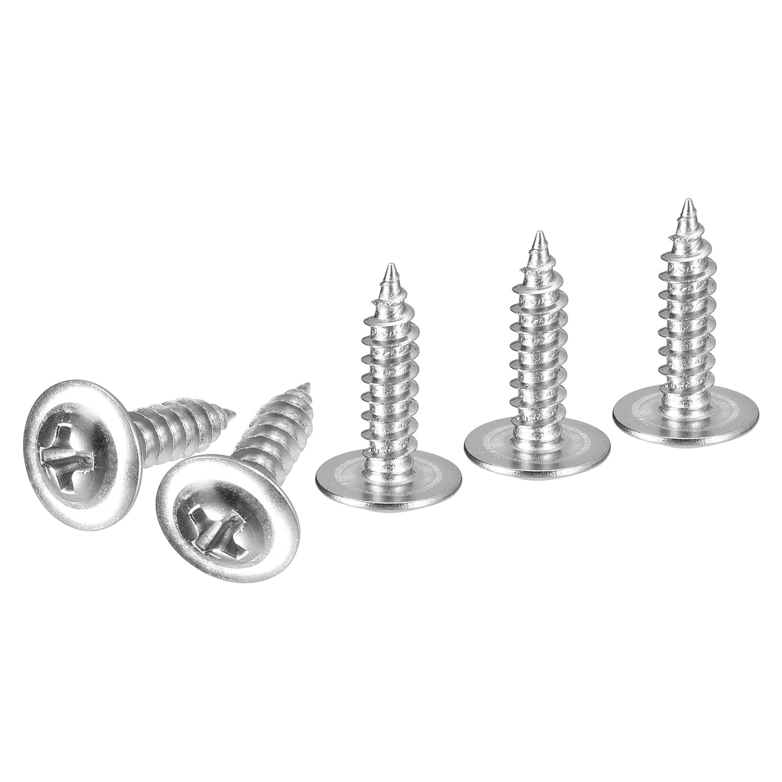 DTGN #8x5/8 Sheet Metal Screws - 350 Pack - for Wood, Furniture - Stainless Steel 410 Phillips Truss Head Self Tapping Pointed Tail Wood Screws - Silver