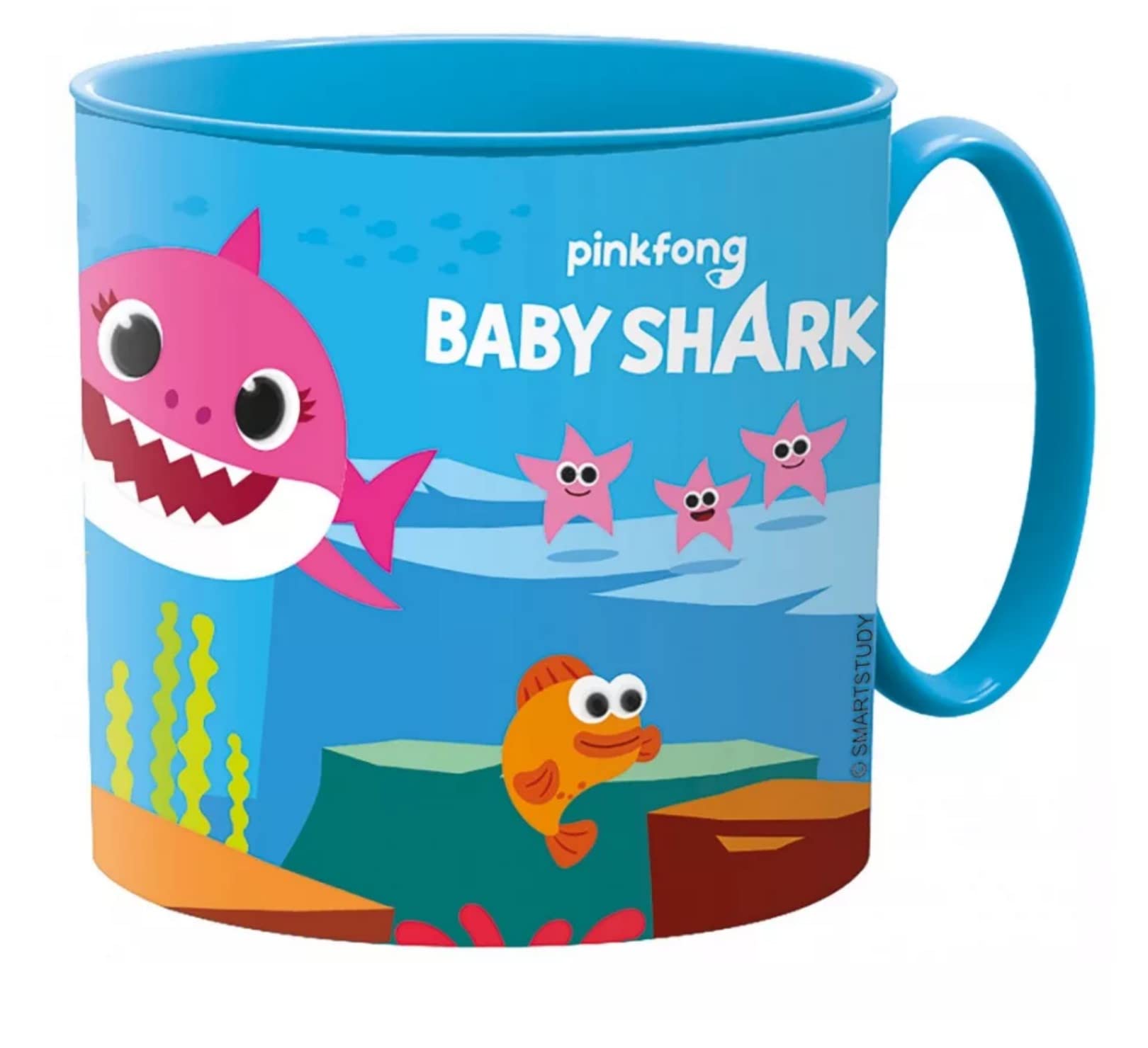 Kids Character Cute Mini Mug 265ML Drinking Re-Usable Plastic Cup Microwave Safe (Baby Shark)