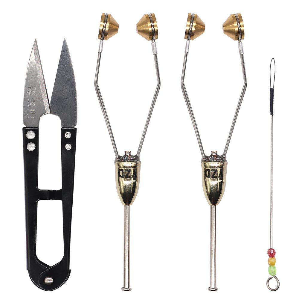 YZD Fly Tying Bobbins Tools 2 Pack Super Smooth Bobbins With Bobbin Threader Fly Tying Tool Fly Fishing Tying Flies Lure Making Accessories (2 Gold Bobbins set)