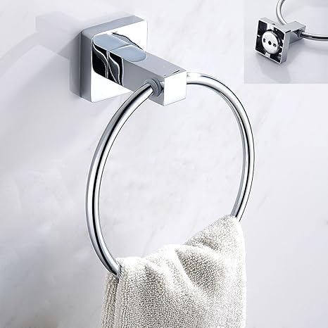 Amazon Enjoygojp タオルリング タオル掛け タオルホルダー ステンレス 壁 粘着テープ ふきん掛け おしゃれ ネジ止め 取り付け簡単 洗面所 トイレ 浴室 風呂場 ホテル タイプ2 タオルリング