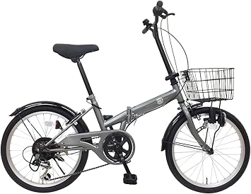 Amazon チャリンクス 折りたたみ自転車 レトロ インチ シマノ6段変速 ブロックライト ガンメタ チャリンクス 折りたたみ自転車