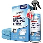 Home Ceramic Coating Spray Kit (16 oz) - Shine, Seal &amp; Protect Stainless Steal, Glass, Kitchen &amp; Bath Surfaces - Extremely Hydrophobic - Repels Stains &amp; Grime - Includes 2 Micro Fiber Towels