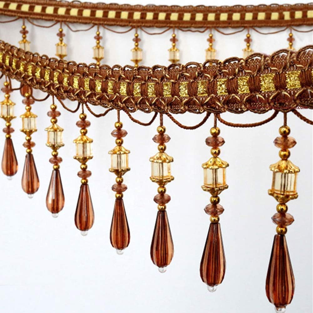 Wildgirl Curtain Decoration Beaded Trim Crystal-Like Bead Fringe 1 Meter (# 11)