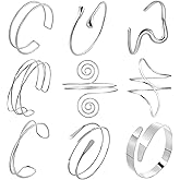 Dormklss 9Pcs Arm Cuff Bracelets for Women Gold Silver Upper Arm Bracelet Adjustable Minimalist Bangle Armband Jewelry Set Open Armlet Cuff Accessories