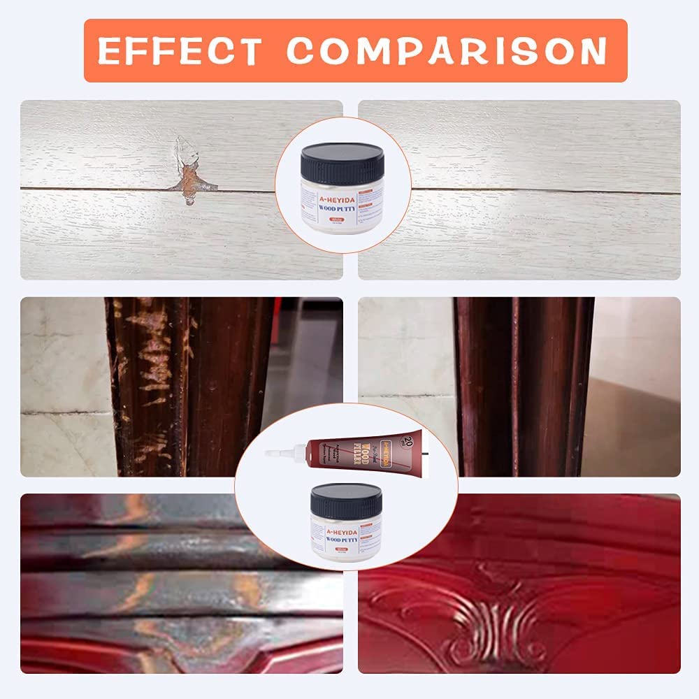 Holzkitt Reparaturset, Laminat Parkett Reparatur 18 Farben Holzspachtelmasse zum Ausbessern Holz Möbel Reparaturset von Risse Löcher Kratzer für Holzboden, Arbeitsplatte, Tür, Schrank, Treppe usw. 5