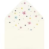A7 Envelopes - V Flap White Kraft Paper Envelope with Floral Print Liner Luxury Mailing A7 Envelopes for 5" x 7" Cards - for Wedding, Invitations, Baby Shower, Birthday, Bridal Shower - 5.25" x 7.25"
