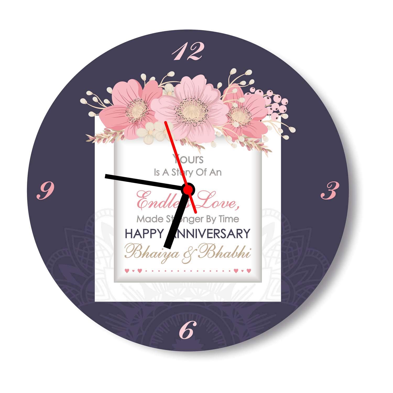 Buy Funky Store Mdf Wood Clock Of 10x10 Inches As Bhaiya Bhabhi