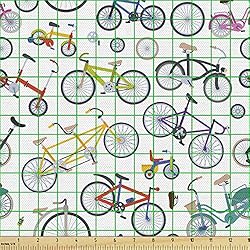 Ambesonne Bicycle Fabric by The Yard, Retro