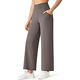 G4Free BareFeel 25"/27"/29" Inseam High Stretch Wide Leg Yoga Pants Ankle Length Casual Lounge Pants with Pockets