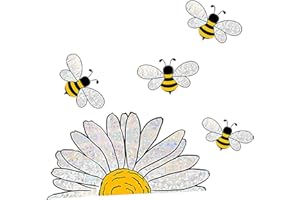 Elegabrillia Bee Sunflower Window Stickers Bee Window Clings Floral Stickers for Home