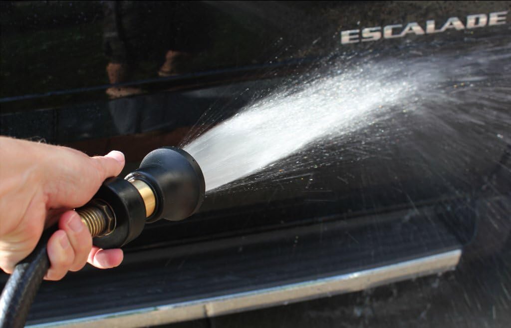 Dradco Heavy Duty Brass Fireman Style Hose Nozzle - Fits All Standard Garden Hoses - Best High Pressure Sprayer to Wash Your Car or Water Your Garden – Leak Proof - 30 Day No-Hassle Guarantee: Automotive