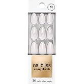 Dashing Diva Nailbliss Gel Manicure Set - Stolen Hearts - Salon Quality, Easy to Apply and Chip Resistant - Contains 30 Medium Length, Almond Shaped, Glue On Gel Nails