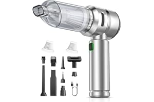 VNOST Car Vacuum,3 Suction Modes,Portable Mini Cordless Cleaner with 24000pa Suction Power,Type-C Charge,Handheld Vacuum for Home,Car, Office Desk, Keyboards(Dark Silver)