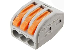 XHF2018 50 Pcs 222-413 Conductor Combination Compact Wire Connectors 3 Port Fast Connection Terminal 28-12 AWG Suitable for Multiple Types of Wires