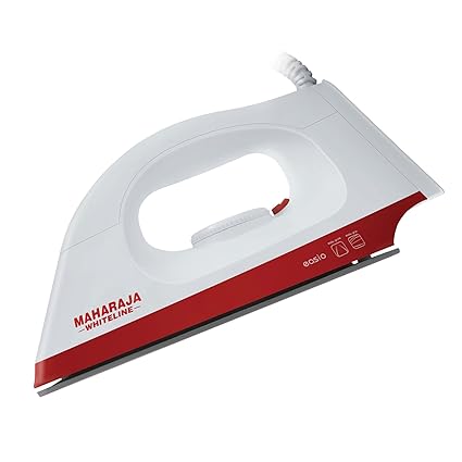 Maharaja Whiteline Easio 1000-Watt Dry Iron (White and Red)