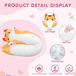 Long Cat Plush Body Pillow – Cute Brown Cat