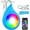 LyLmLe LED Pool Light with APP Control, 20W RGB Dimmable Underwater Lights with Magnets, 800lm, IP68 Waterproof 12V Color-Changing Pool Lighting for Inground and Above Ground Pools, 26ft Cord