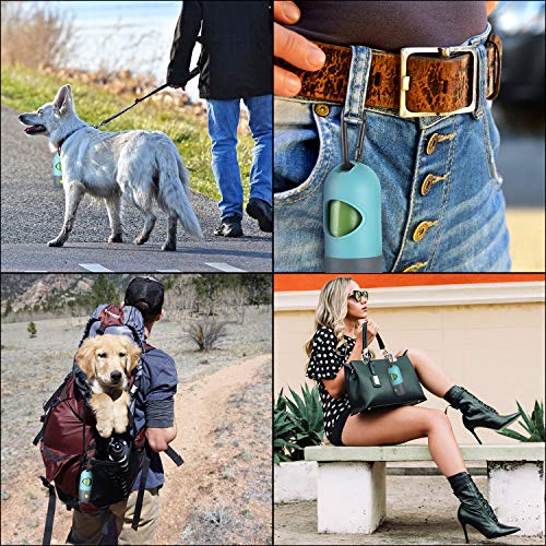 Blulu 3 Set Dog Poop Waste Bag Holder Dispenser with LED Flashlight and