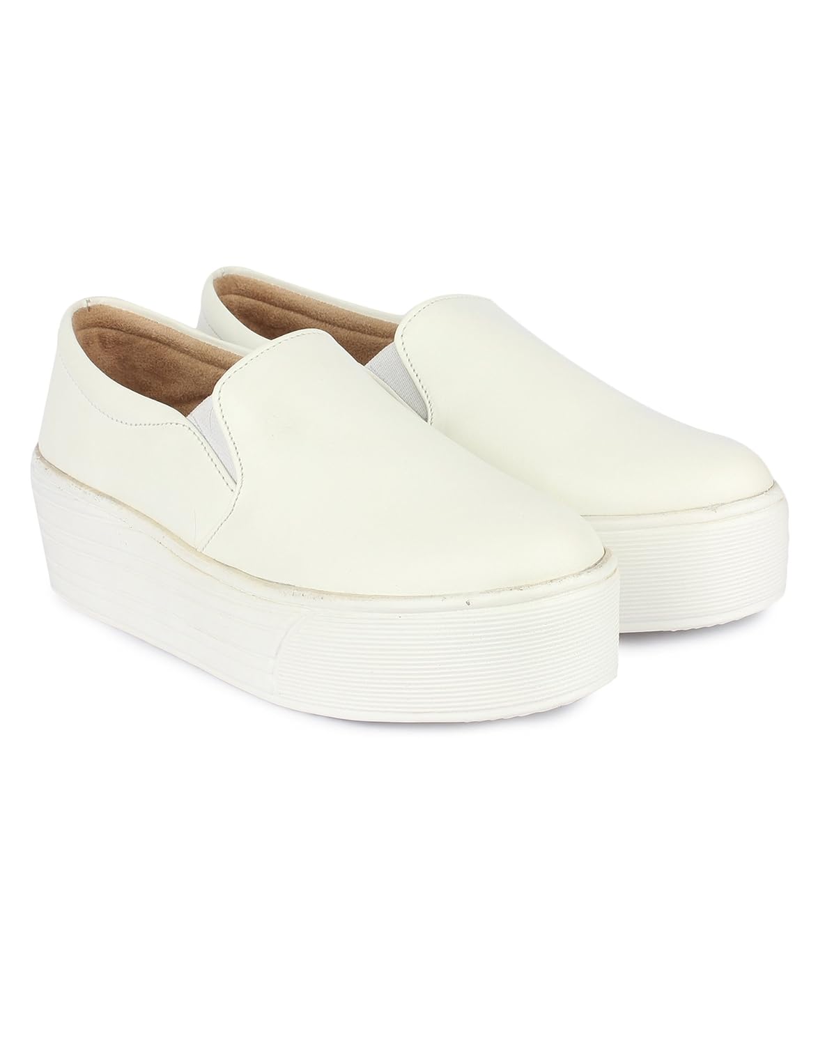 zapatoz womens fabric white color casual shoe