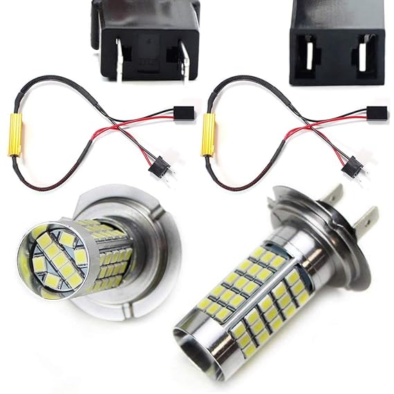 iJDMTOY Xenon White Error Free 68SMD H7 High Beam LED Daytime Running