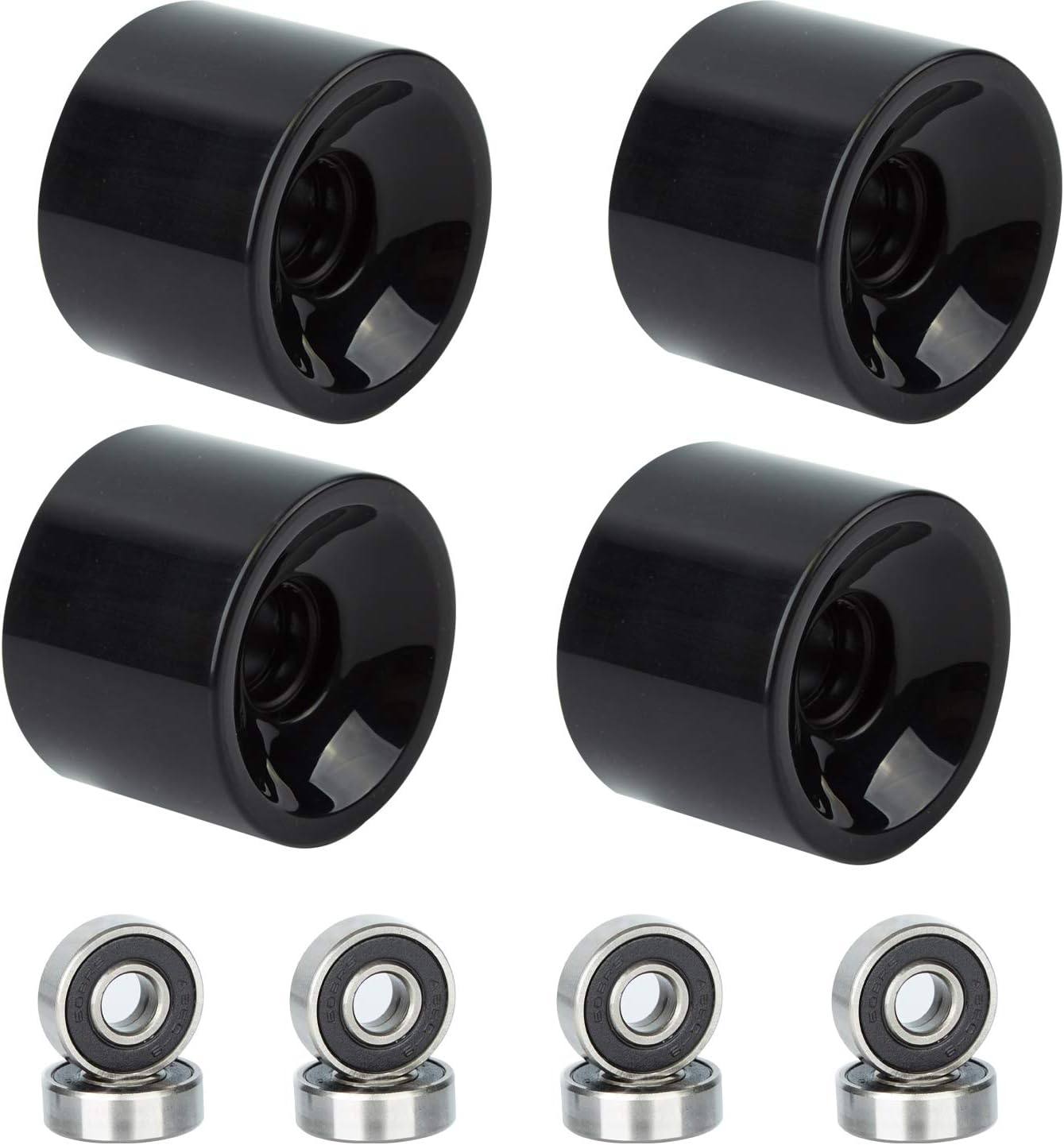 NONMON 4Pcs Longboard Skateboard Wheels 70mm 80A with 8Pcs Skateboard