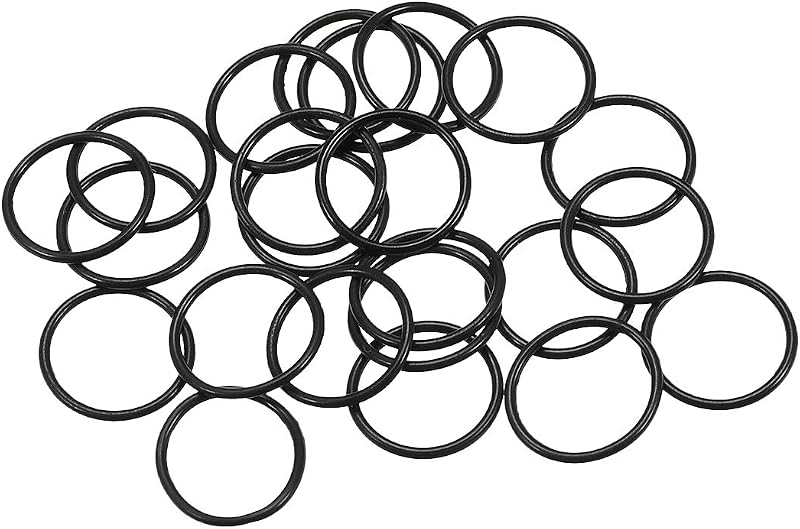 sourcing map FKM O Rings 13mm OD 11mm ID 1mm Width Seal Gasket Black 25 Pcs