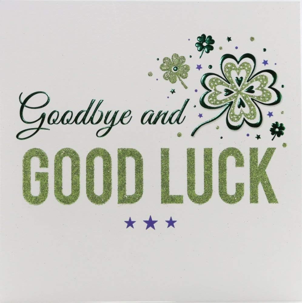 Luckily Goodbye Large Occasion Card Goodbye & Good Luck – 223 mm sq inches – ZIZI Cards ...