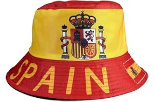 Petite Pine Spain Fishing Hat with National Flag,Spanish Sun Protection Bucket Cap for Men Women
