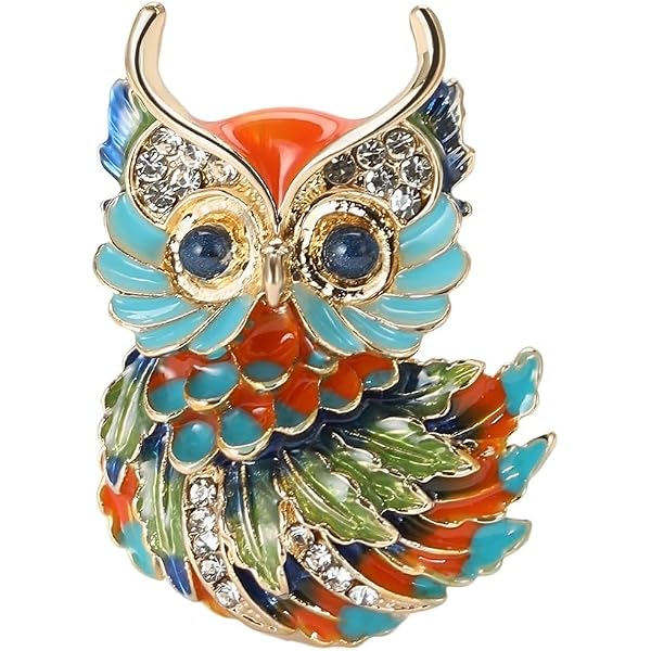 Cute Owl Brooch For Women - Rhinestone Animal Jewelry Pin For Scarves & Hats - View #8