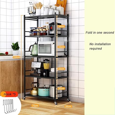 GC&& No Se Requiere Instalación Multi-Capa Carro De Cocina Plegable con