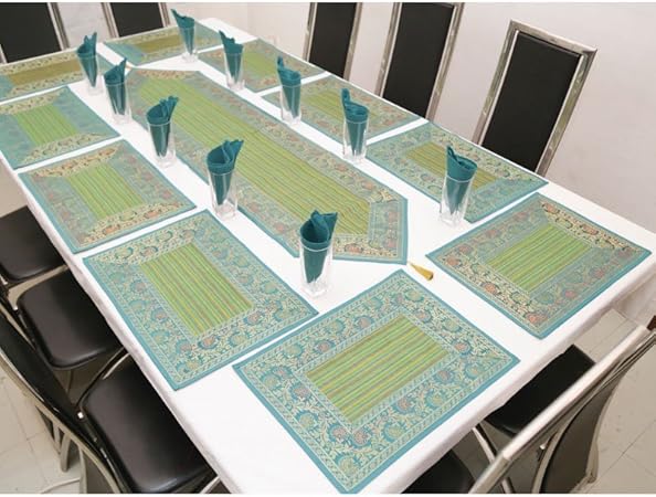 Funktionz türkis, 21 Stück Tischläufer, Tisch-Sets und Serviette Set in