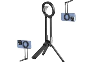 MA38 Magnetic Phone Tripod for iPhone, MA38 Portable Phone Holder Mini Tripod for Magsafe, 180° Adjustable Magnetic Cell Stan