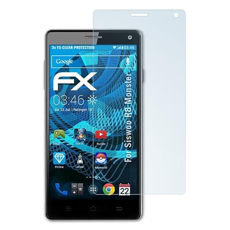 atFolix Schutzfolie kompatibel mit Siswoo R8 Monster Folie, ultraklare FX Displayschutzfolie (3X)