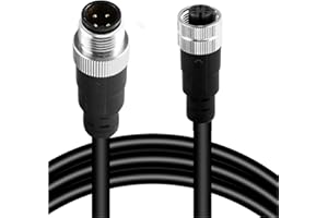 SOLNIQUE M12 4-Pin Male to Female Connector Cable – Industrial Waterproof Sensor Extension Wire, A-Coded Safe Signal Cord for Automation, Robotics, Machinery