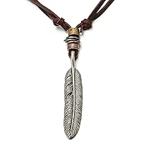 Collar Colgante De Plumas De Cuero Genuino Joyería De Encanto Vintage De Boho Para Hombr Ajustabl De 14,2 € | DHgate