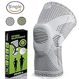 Knee Brace for Meniscus Tear, Arthritis - Patella Stabilizer Knee Braces for Men Women Kids - Compression Knee Brace for Running, Volleyball - Knee Support Sleeve Crossfit, Powerlifting - Gray, L