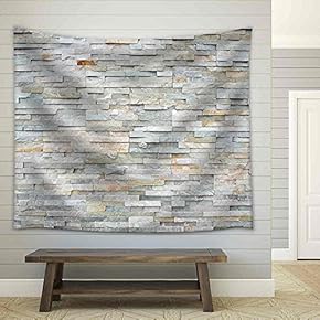 Stone Wall Background - Fabric Wall Tapestry Home Decor - 51x60 inches