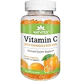 Natvites Vitamin C with Echinacea and Rose Hips Pectin Gummies for Adults 120Count